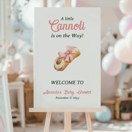 Sweet Cannoli Pink Bow Girl Italian Baby Shower ポスター