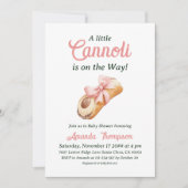 Sweet Cannoli Pink Bow Girl Italian Baby Shower 招待状 (正面)