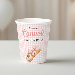 Sweet Cannoli Pink Bow Girl Italian Baby Shower 紙コップ
