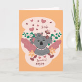 Sweet Cartoon Koalas Mother's Day Card カード (正面)