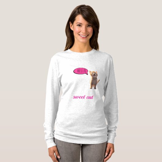  Sweet Cat Long Sleeve Tシャツ (正面フル)