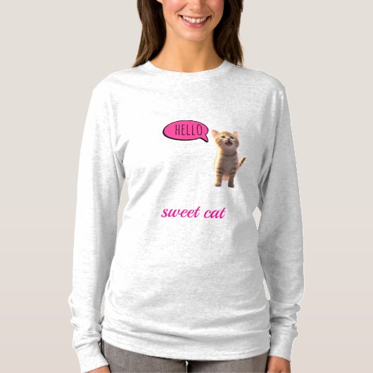Sweet Cat Long Sleeve Tシャツ (正面)