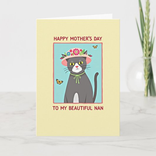 Sweet Cat Moms Day Art Card カード (正面)
