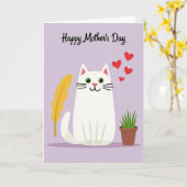 Sweet Cat Mothers Day Card カード (黄色い花)