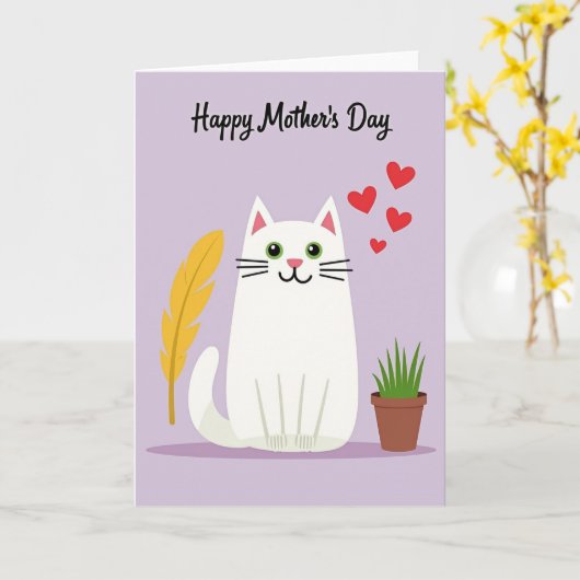 Sweet Cat Mothers Day Card カード (黄色い花)