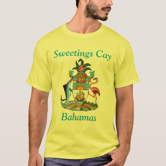 Sweet Cay,バハマとコート・オブ・アームズ Tシャツ (正面)