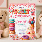 Sweet Celebration キャンディランド ガール バースデー 招待状