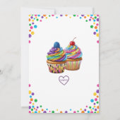 Sweet Celebration Colorful Cupcake Birthday 招待状 (裏面)