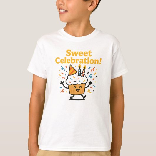Sweet Celebration Cute Chocolate Cupcake Design Tシャツ (正面)