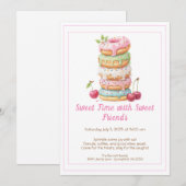 Sweet Celebration Invite – Colorful Donuts Party  招待状 (正面/裏面)