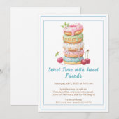 Sweet Celebration Invite – Colorful Donuts Party  招待状 (正面/裏面)