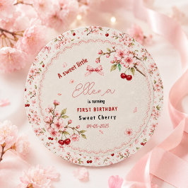 Sweet Cherry Blossom 1歳の誕生日 女の子 パーティー ラウンドシール