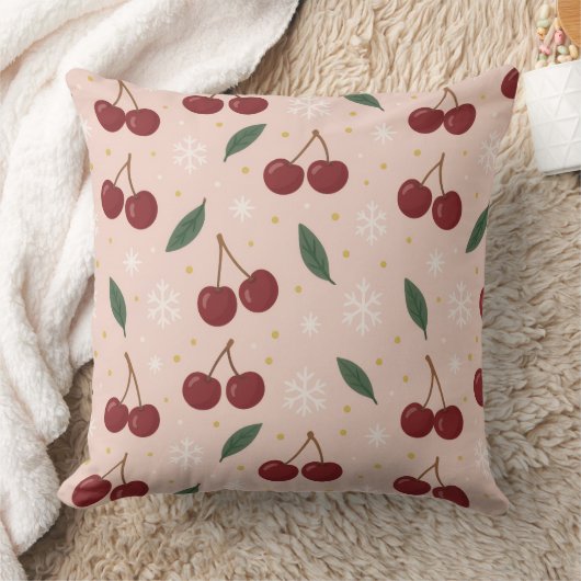 🍒🌸Sweet Cherry Blush Snow Collection クッション (ブランケット)