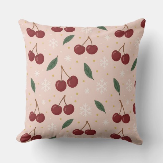  🍒🌸Sweet Cherry Blush Snow Collection クッション (正面)