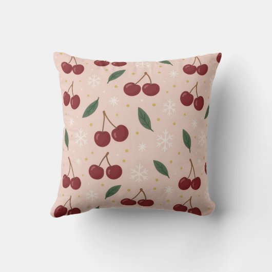 🍒🌸Sweet Cherry Blush Snow Collection クッション (裏面)