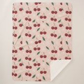 🍒🌸Sweet Cherry Blush Snow Collection シェルパブランケット (正面)