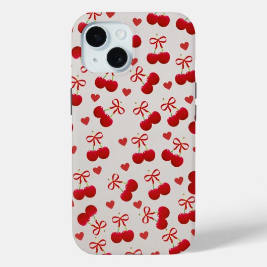 Sweet Cherry Bow iPhone 15 Case 🍒 Case-Mate iPhoneケース (裏面)