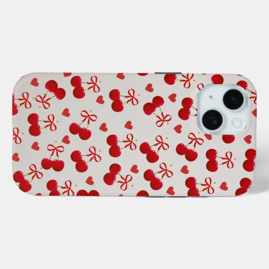 Sweet Cherry Bow iPhone 15 Case 🍒 Case-Mate iPhoneケース (裏面 (横))