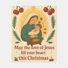 Sweet Cherry Christmas – Divine Love Collection フリースブランケット