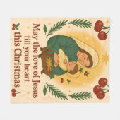 Sweet Cherry Christmas – Divine Love Collection フリースブランケット (正面(横))