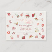 Sweet Cherry Dessert Watercolor Diaper Raffle エンクロージャーカード (正面)
