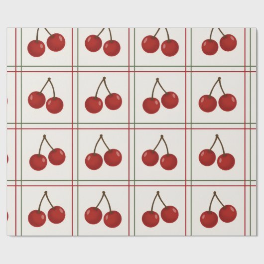 🎁 Sweet Cherry Holiday Gift Wrap Collection ラッピングペーパー (フラット)