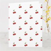 🍒 Sweet Cherry Minimal Elegant Tissue Paper カード (黄色い花)