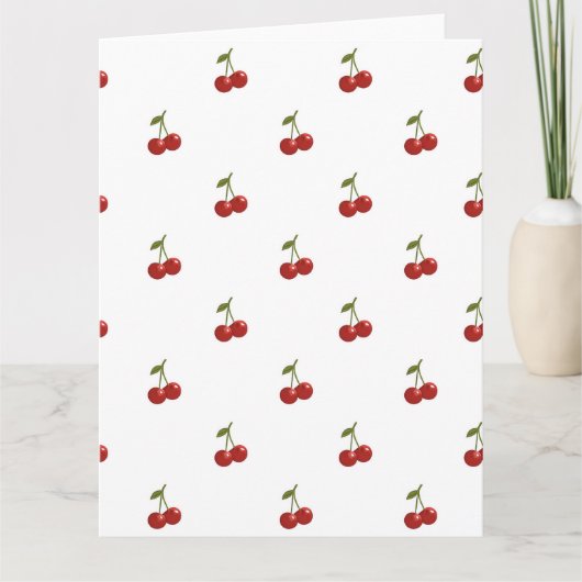 🍒 Sweet Cherry Minimal Elegant Tissue Paper カード (正面)