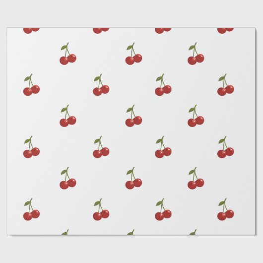 🍒 Sweet Cherry Minimal Elegant Tissue Paper ラッピングペーパー (フラット)