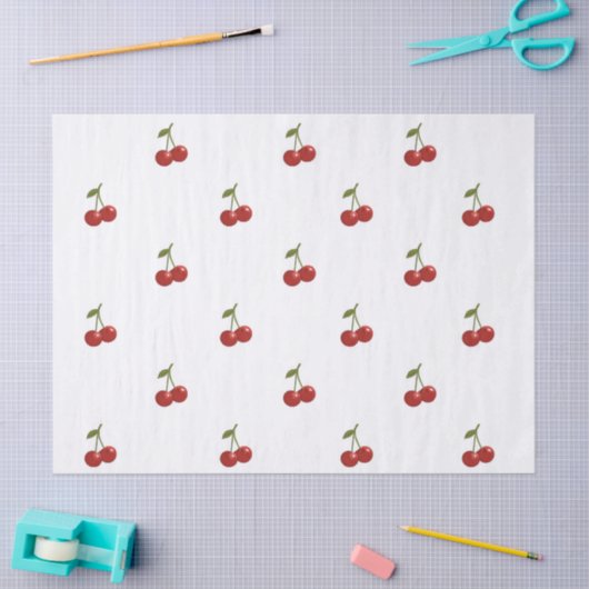 🍒 Sweet Cherry Minimal Elegant Tissue Paper 薄葉紙 (クラフト)