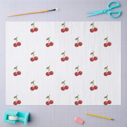 🍒 Sweet Cherry Minimal Elegant Tissue Paper 薄葉紙 (クラフト)