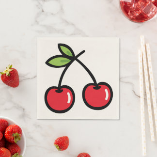 Sweet Cherry Paper Table Napkins スタンダードカクテルナプキン