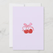 Sweet Cherry Theme 1st Birthday Party 招待状 (裏面)