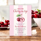 Sweet Cherry Watercolor Baby Shower Invitation 招待状