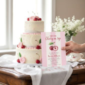 Sweet Cherry Watercolor Baby Shower Invitation 招待状