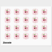 Sweet Cherry Watercolor Baby Shower Sticker ラウンドシール (シート)