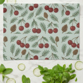 🌿 Sweet Cherry Woodland Holiday Collection キッチンタオル (折り畳み)