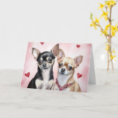 Sweet Chihuahua Couple カード (黄色い花)