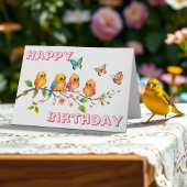 Sweet Chirpy Birds & Butterflies 誕生日 カード