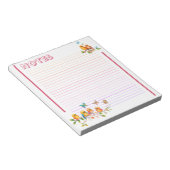 Sweet Chirpy Yellow Birds & Butterflies Lined ノートパッド (アングル)