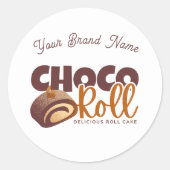 Sweet Choco Roll Bakery Shop Logo Sticker ラウンドシール (正面)