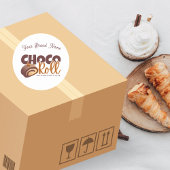 Sweet Choco Roll Bakery Shop Logo Sticker ラウンドシール