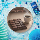 Sweet Chocolate Bar And Coffee Cup Custom ペーパープレート (パーティー)