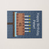 Sweet, Chocolate Birthday Cake: blue-gray  ジグソーパズル (横)