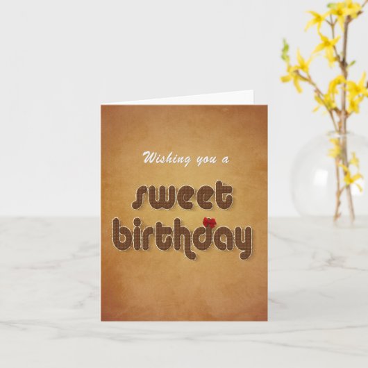 Sweet Chocolate Birthday Wish - Greeting Card カード (黄色い花)