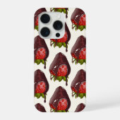 Sweet Chocolate Covered Strawberry Pattern Cream iPhoneケース (裏面)