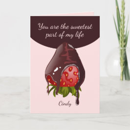Sweet Chocolate Covered Strawberry Photo Valentine カード