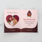 Sweet Chocolate Covered Strawberry Photo Valentine カード (内部)