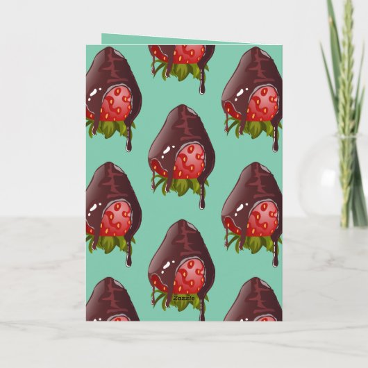 Sweet Chocolate Covered Strawberry Thinking of You カード (裏面)