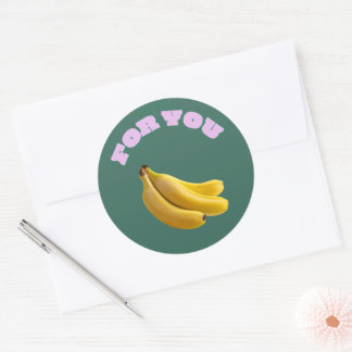 Sweet Choice Banana Stickers – Hand-Drawn Cute ラウンドシール